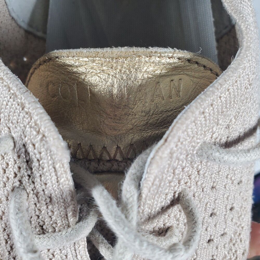 Cole Haan Women’s Sneakers Oxford Shoes Size 9B Beige Wingtip Knit Stitchlite - Picture 10 of 11